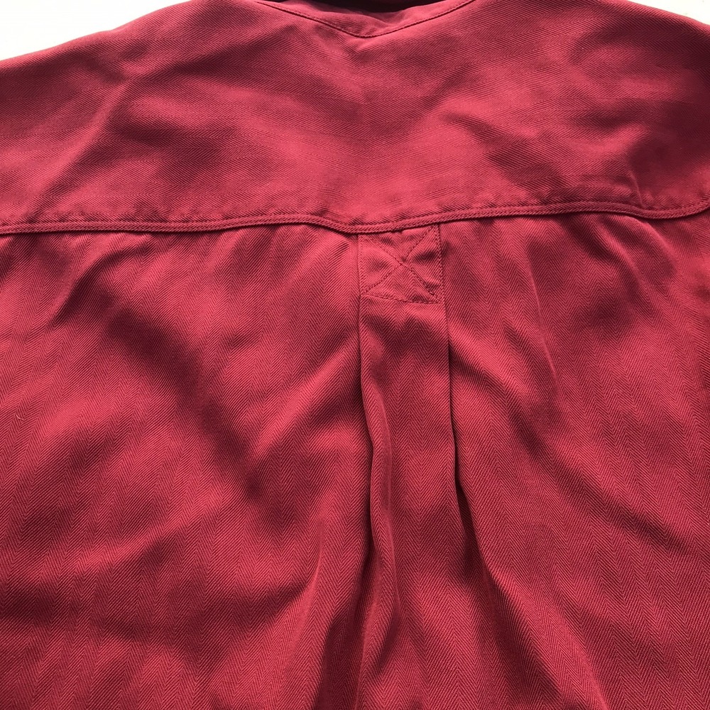 Tommy Bahama Mens Large Rose Red Button Up Shirt Long Sleeve Pocket 100% Silk - Picture 11 of 16